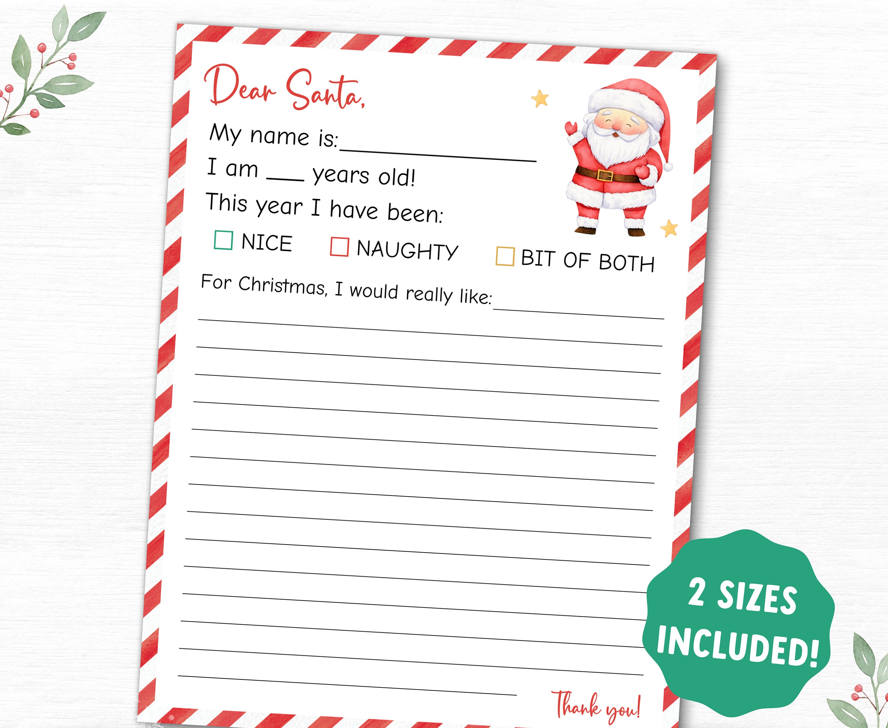 Letter To Santa Printable Christmas Printable For Kids Christmas Wish