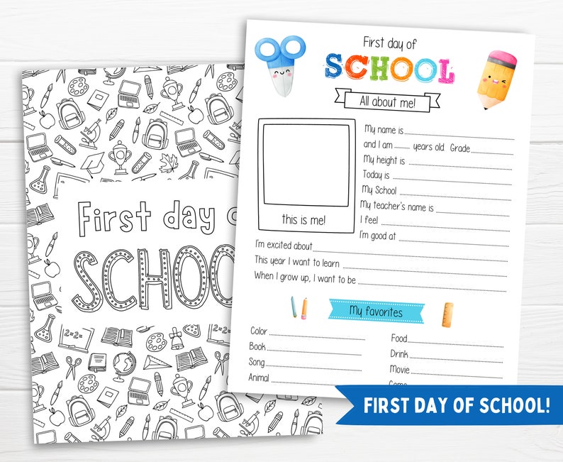First and Last Day of School Printable, Back to School Questionnaire ...