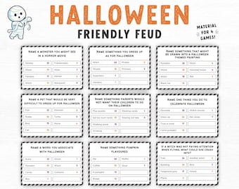 Halloween Friendly Feud Game, Halloween Party Game Printable, Family Game Night, Printable Halloween Game, Halloween Trivia, Feud Game