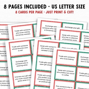 Christmas Gift Exchange Game, Printable Christmas Party Game, White ...