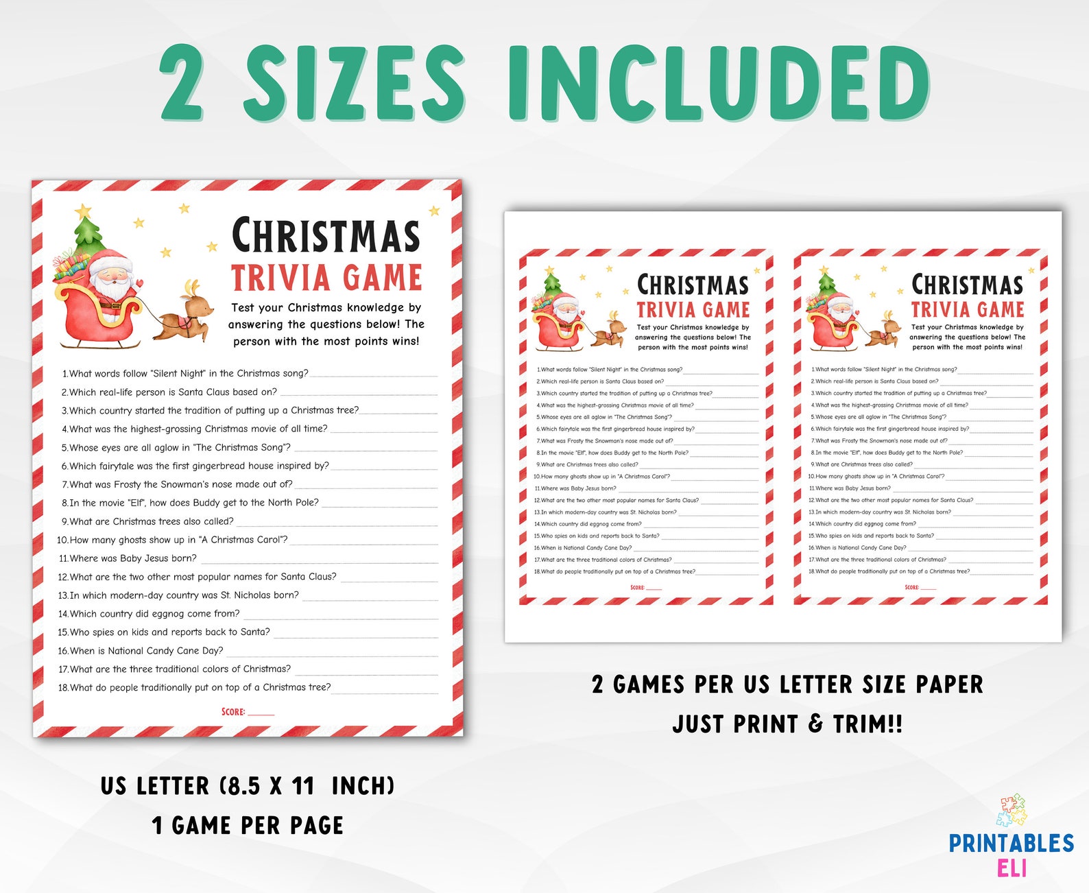 Christmas Trivia Game Adults Printable Christmas Family Game - Etsy