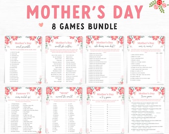 Printable Mother's Day Game Bundle, Printable Mothers Day Game for kids and adults, Printable Family Party Games, Family Games Night