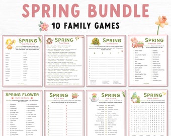 Spring Games Bundle, Printable Spring Game for kids and adults, Spring Activities, Word Search, Classroom Activity, Spring Printable