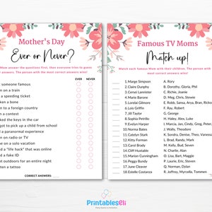 Printable Mother's Day Game Bundle Printable Mothers Day - Etsy