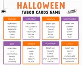 Halloween Taboo Game, Family Party game, Printable Halloween Family Game, Halloween Family Cards game, Forbidden Words, Halloween Printable
