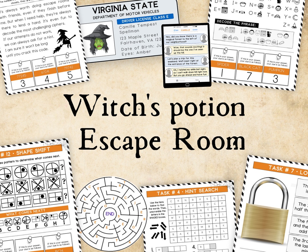 Halloween Escape Room for Kids Printable Halloween Group - Etsy