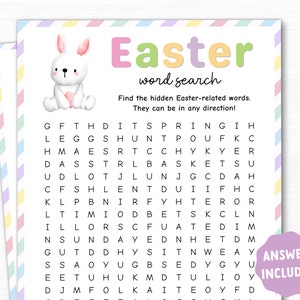 Easter Word Search Game, Printable Easter Party Game, Classroom Activity, Easter activity for kids and adults, Easter Printable Family Game