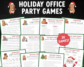Printable Holiday Office Party Games, Adult Christmas Party Games, Work Christmas Party Activities, Office Holiday Printable Games