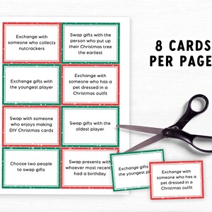 Christmas Gift Exchange Game, Printable Christmas Party Game, White ...