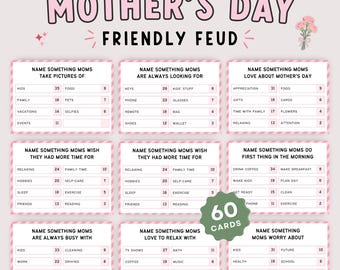 Mother’s Day Friendly Feud Game Printable | Mother’s Day Party Game for Family | Mom Game Night Activity | Fun Group Printable Game