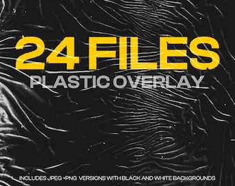 Plastic Wrap Overlay Texture: 24 Transparent Files (PNG, JPEG)