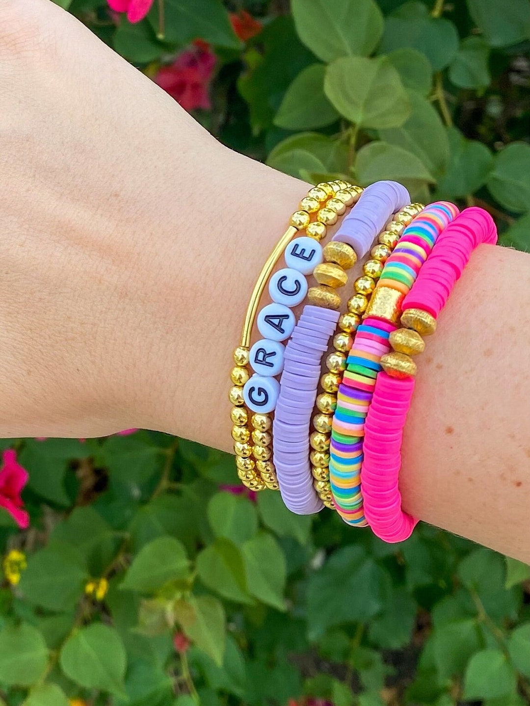 Colorful Bracelet Stack | SET OF 6 | Colorful Jewelry | Summer Jewelry ...