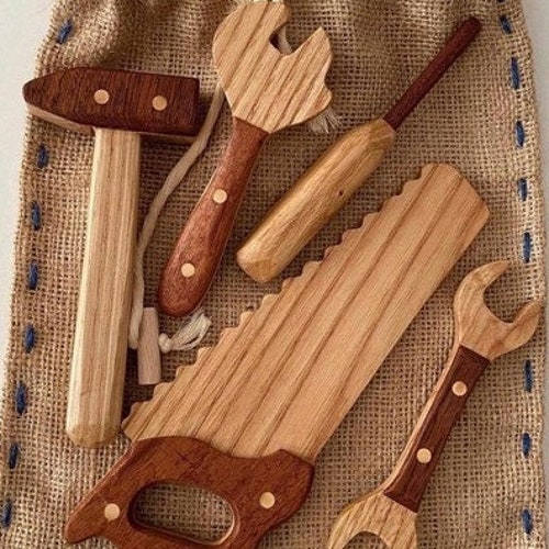 Hand Made Wooden Tool Belt Set Toy Tool Kit Repair Kit for Etsy