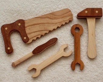Handmade Wooden Tool Belt Set: Montessori Toy Tool Kit