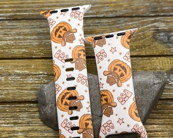 Halloween Pumpkins Watch Band for Apple | Cowboy Pumpkins | TPU silicone 38mm 40mm 41mm 42mm 44mm 45mm Printed Spooky band Gift