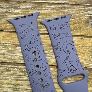Dachshund gift Weiner Dog Watch Band for Apple Watch Dachshund  Silicone Laser Engraved  Weiner Dog 38/40/41mm, 42/44/45/49mm