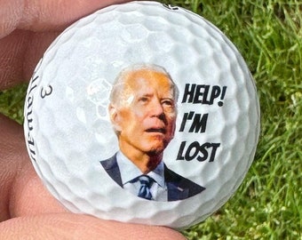 Farther's Day Gift Golf balls help i'm lost joe biden golf ball, confused sleepy joe funny joe biden golf ball, biden lost golf ball