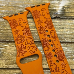 Halloween Watch Band Compatible W Apple Watch | Jewelry | Silicone Laser Engraved 38mm 40mm 41mm 42mm 44mm 45mm 49mm