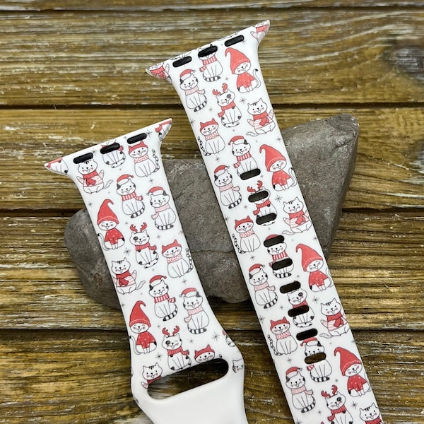 Christmas Cats Watch Band for Apple Watch  38mm 40mm 41mm 42mm 44mm 45mm Spooky band