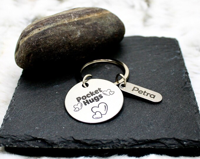 Key chain Ring Stainless Steel Key chain Personalized Pocket Hugs Gift Birthday Gift Best Gift