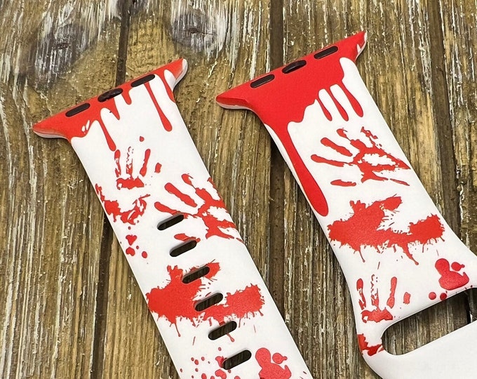 Horror Watch Band for Apple  Blood Splatter TPU silicone 38mm 40mm 41mm 42mm 44mm 45mm Halloween costume accessories Gift
