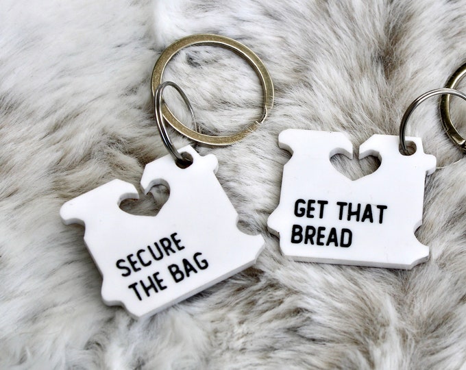 Funny Keychain Gift Get That Bread Keychain Funny Inspirational Quotes Key chain Unique Gift Birthday Gift Gift for Coworkers Funny Sayings