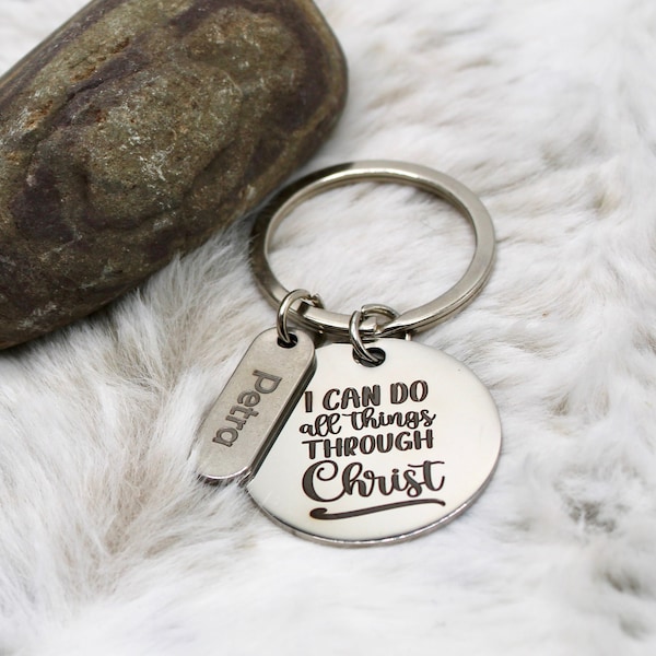 Personalized Key chain Keychain Engraved- Christian Gift- Bible Sayings Custom Gift for Loved Ones - Birthday Anniversary Gift