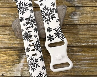 Christmas watch band compatible with apple winter snowflake frozen silicone 38mm 40mm 41mm 42mm 44mm 45mm gift
