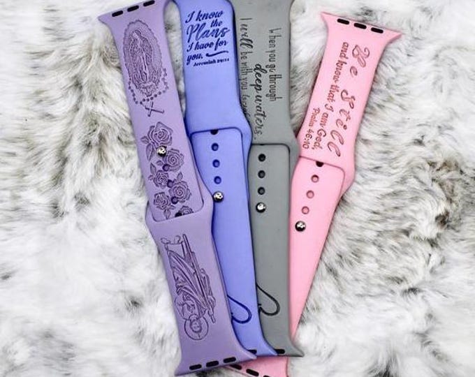 Engraved watch band christian collection watch band for apple watch engraved | bible verse sayings  gift pack of 4 bands