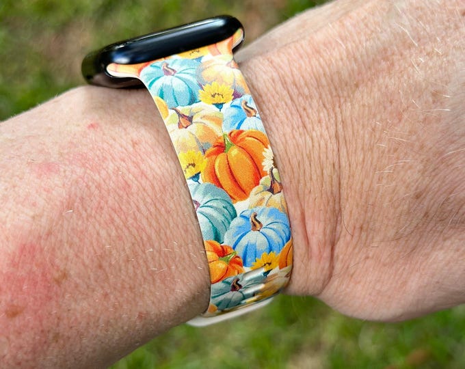 Fall watch band for apple watch colorful pumpkins autumn iwatch  20 22 38 40 41 42 44 45 49mm gift