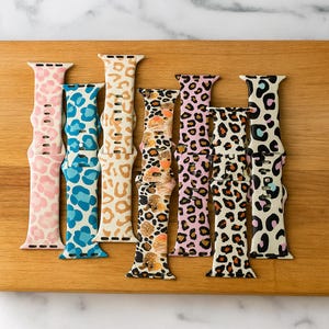 Leopard collection watch band for apple watch band women silicone 38mm 40mm 41mm  42mm 44mm 45mm 46 49mm christmas gift for her animal print