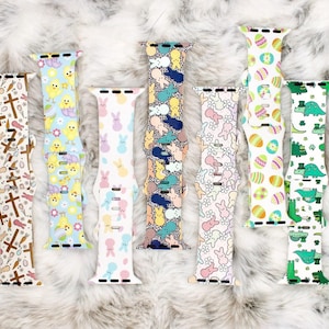 Easter Spring Watch Band Collection – Floral Silicone Strap for Apple & iWatch (38/40/41, 42/44/45/49mm) – Women’s Gift