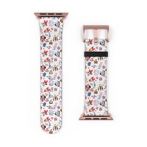 Disney Summer Watch Band, Apple Watch 38mm 40mm 41mm 42mm 44mm 45mm 49mm, Mickey Mouse, Minnie Mouse, Replacement Strap