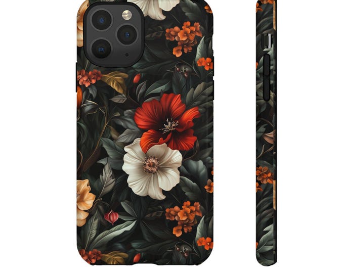 Dark Floral Gothic Phone Case: Victorian Ornamental Design