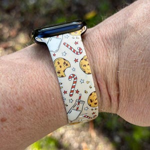Christmas holiday watch band for apple watch samsung watch & fitbit christmas cookies candy #207 silicone 20 22 38 40 41 42 44 45