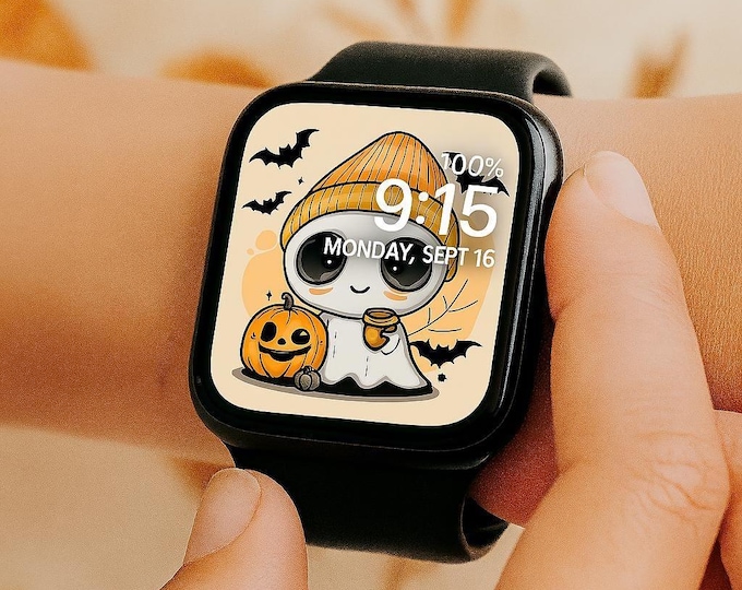Halloween Ghost Apple Watch Face: Fall Design (Digital Download)