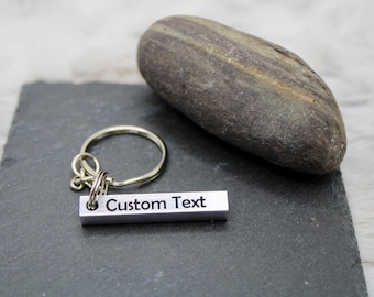 Personalized keychain stainless steel silver birthday gift christmas gift gift for her keychain ring custom keychain gift for her