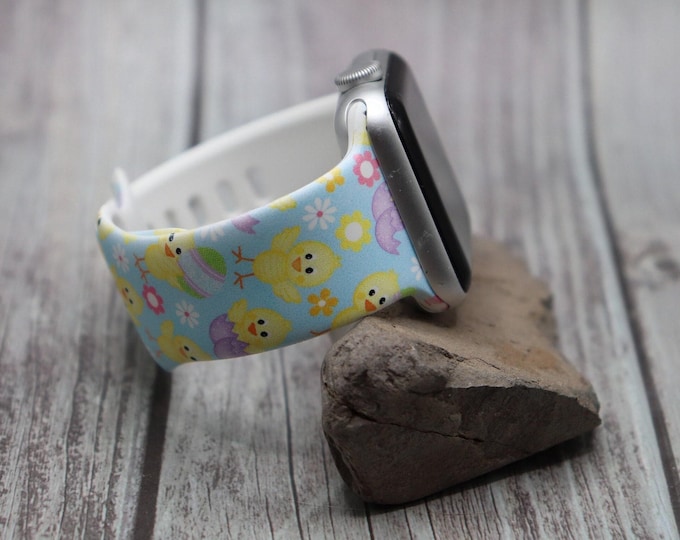 Easter Spring Chicks Watch Band – for Apple, Samsung & iWatch Silicone Strap  (38/40/41, 42/44/45, 49mm) – Women’s Spring Gift