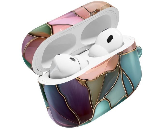 Floral Stained Glass AirPod Case: Spring Flower iPhone Cover
