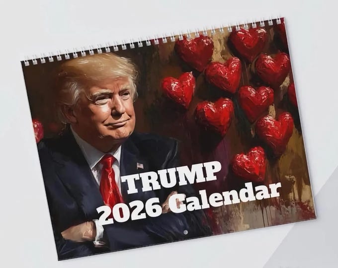 Trump 2026 Calendar Funny Gift for Mega fan Gets White Elephant Secret Santa
