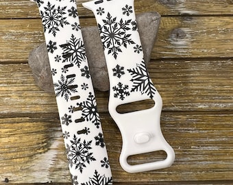 Winter snowflake watch band for apple silicone let it snow  38mm 40mm 41mm 42mm 44mm 45mm gift