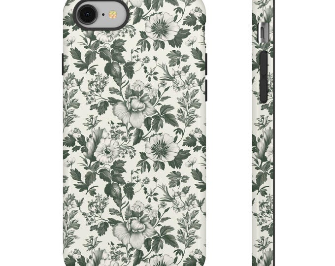 Vintage Toile Floral Phone Case: Protective Cover