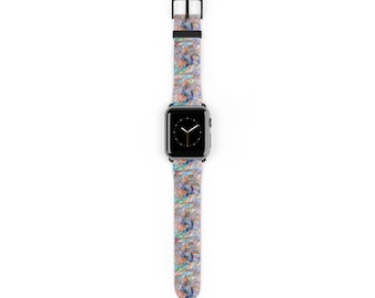Pastel Stained Glass Apple Watch Band - Vegan Leather Strap