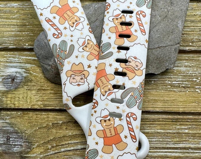 Christmas cowboy watch band apple watch silicone coffee and candy holiday winter  38mm 40mm 41mm 42mm 44mm 45mm gift