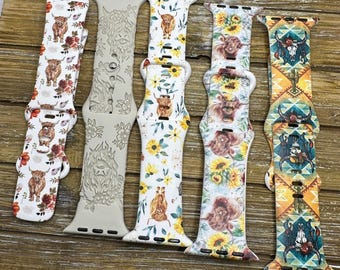 Highland cow watch band for apple watch  western collection strap 38mm 40mm 41mm 42mm 44mm 45mm 49mm gift