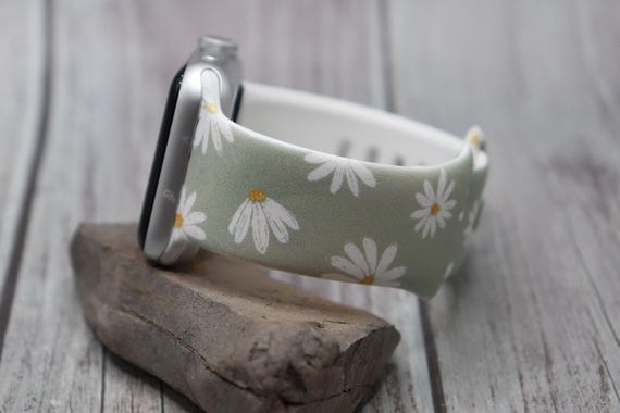Daisies watch band for apple watch strap women samsung fitbit silicone watch 38/40/41 42/44/45 gift