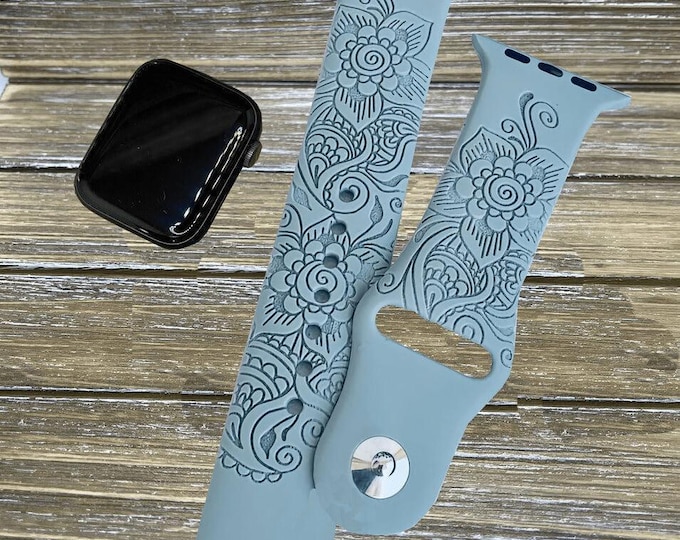 Floral Womens Watch Band for Apple Watch 1-10 38,40,41,42,44,45,49 Ultra Gift for Her Watch Strap