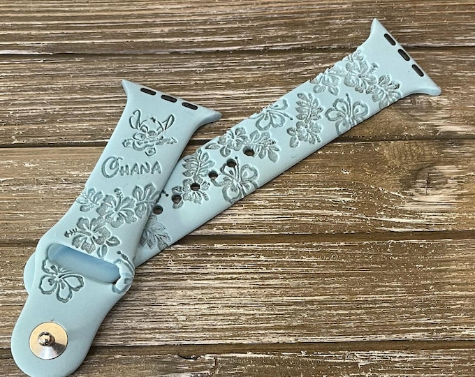 Disney stitch watch band compatible apple iwatch band  38mm 40mm 41mm  42mm 44mm 45mm lilo and stitch- personalized engraved silicone gift