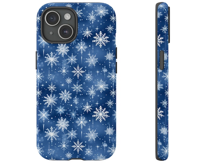 Winter Snowflake Phone Case Cover fit for iPhone 15 Pro Max, 14 Plus, 13, 12, 11, XR, XS & Samsung S23, S22, A54, A53, Pixel 8, 7