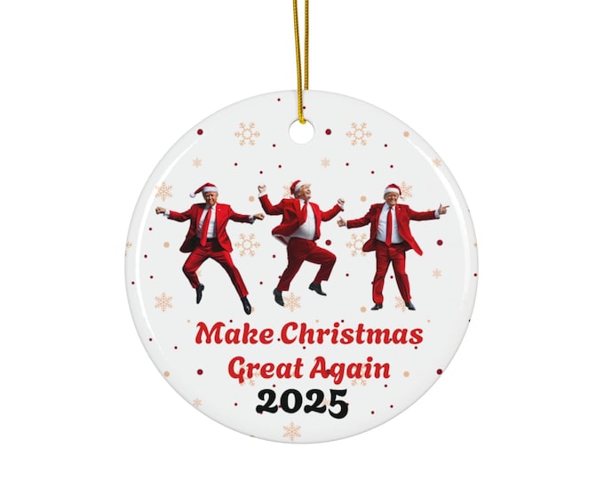 Christmas ornaments Trump Dancing Christmas Ornament | Funny Ceramic Ornament | White Elephant